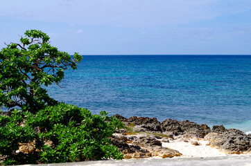 The sea of Miyako Island in Okinawa, Japan
