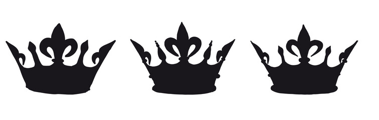 Silhouette of crown. Vector illustrations.
