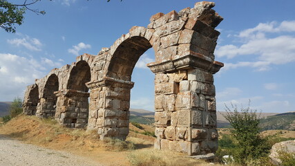 Ruins of ancient roman Aqueduct