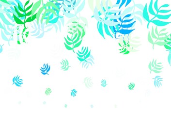 Light Blue, Green vector elegant pattern with leaves.
