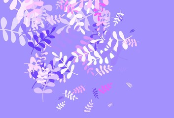 Light Pink, Blue vector abstract pattern with leaves.