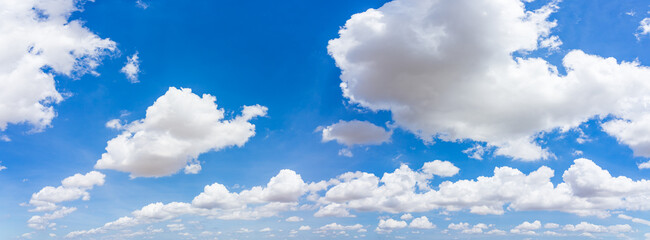 Naklejka na ściany i meble Panorama blue sky and clouds with daylight natural background.