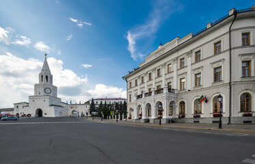 Obraz premium View of the street in the historical center of Kazan