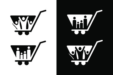 Shopping cart and people concept. Very suitable in various business purposes, also for icon, symbol and many more.