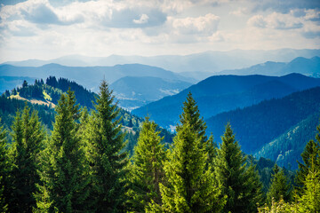 Fototapeta premium Beautiful Scenery. Carpathian Mountain range at the west of Ukraine