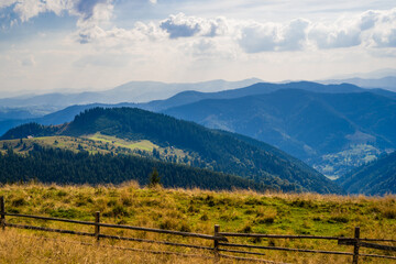 Fototapeta na wymiar Beautiful Scenery. Carpathian Mountain range at the west of Ukraine