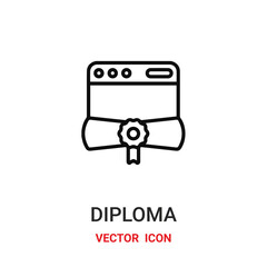 Diploma vector icon. Modern, simple flat vector illustration for website or mobile app.Certificate symbol, logo illustration. Pixel perfect vector graphics	