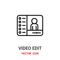 Video edit vector icon. Modern, simple flat vector illustration for website or mobile app.Editing symbol, logo illustration. Pixel perfect vector graphics	