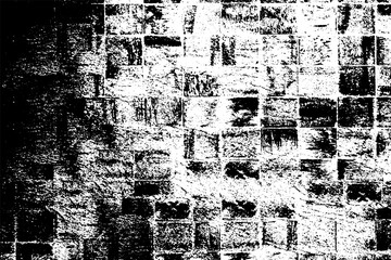 The grunge texture is black and white. Monochrome abstract background. Pattern of scratches, chips, and paint strokes. Black smudges, scuffing, wear and tear