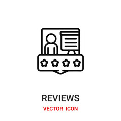 Review vector icon. Modern, simple flat vector illustration for website or mobile app.Reviews symbol, logo illustration. Pixel perfect vector graphics