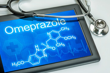 Tablet with the chemical formula of omeprazole