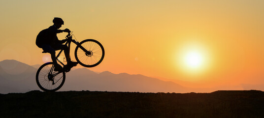 Crazy bike doing morning exercise