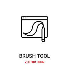 brush tool icon vector symbol. brush tool symbol icon vector for your design. Modern outline icon for your website and mobile app design.