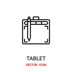 tablet icon vector symbol. tablet symbol icon vector for your design. Modern outline icon for your website and mobile app design.