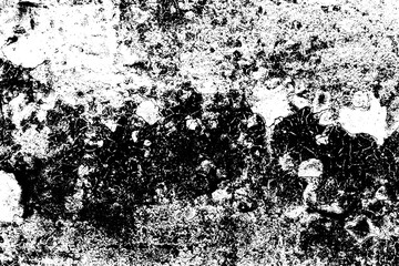 The grunge texture is black and white. Monochrome abstract background. Pattern of scratches, chips, and paint strokes. Black smudges, scuffing, wear and tear