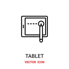 tablet icon vector symbol. tablet symbol icon vector for your design. Modern outline icon for your website and mobile app design.