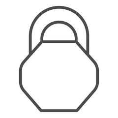 Heavy weight icon. Thin linear heavy weight outline icon isolated on white background from measurement collection. Line vector sign, symbol for web and mobile