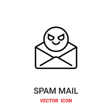 spam mail icon vector symbol. spam mail symbol icon vector for your design. Modern outline icon for your website and mobile app design.
