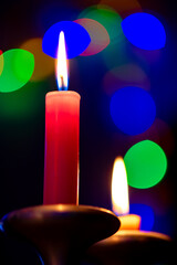 candles on a dark background