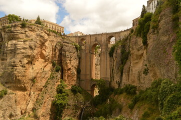 Fototapeta na wymiar The dramatic and dangerous hiking path El Caminito Del Rey and Ronda in Spain
