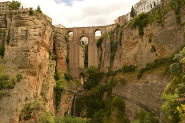 Fototapeta na wymiar The dramatic and dangerous hiking path El Caminito Del Rey and Ronda in Spain