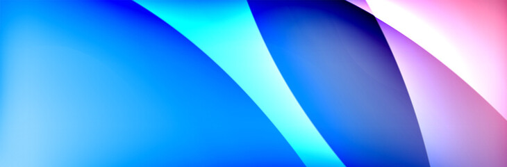Fluid gradient neon color waves, vector abstract background