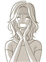 ショックを受けている女性