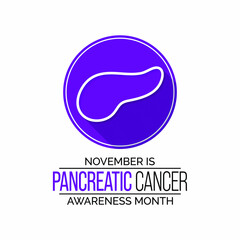 Vector illustration on the theme of Pancreatic Cancer awareness month observed each year during November.