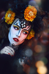 elegant yellow and black headdress