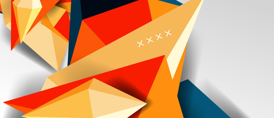 3d low poly abstract shape background vector illustration