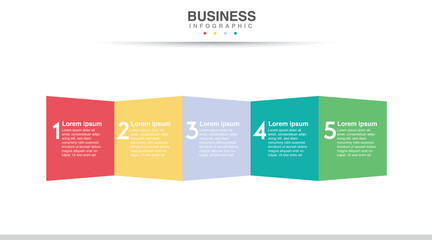 Business infographics. Timeline with 5 steps, options, . Vector template.   Timeline infographic design circle options. Can be used for workflow layout, diagram, annual report, web design. Vect