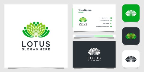 Fototapeta na wymiar Lotus logo illustration vector graphic design. Suit for flower, leaf, decoration, brand, icon, advertising, yoga, and business card