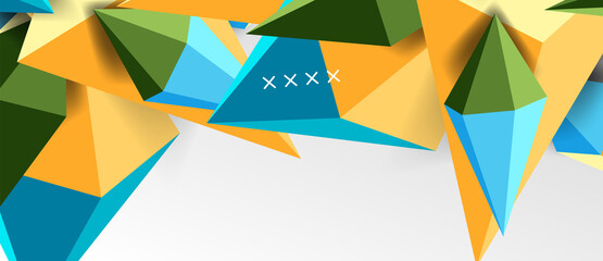 3d low poly abstract shape background vector illustration