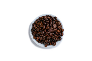 Obraz na płótnie Canvas Set of fresh roasted coffee beans isolated on white background