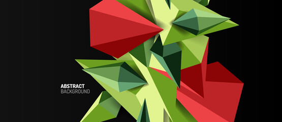 3d low poly abstract shape background vector illustration