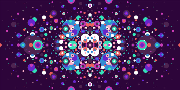 Abstract pattern design with colorful circles. Vector illustration.