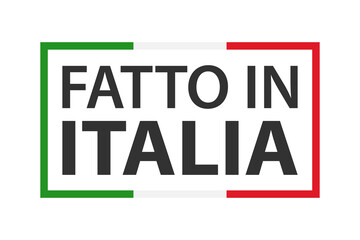 Quality mark Made in Italy, colored vector symbol with Italian tricolor isolated on white background