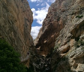 The dramatic and scary El Caminito Del Rey hiking path and Ronda Bridge in Southern Spain