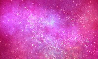space rich multicolor bright deep impressive graphic background with many stars. red purple hues. Universal blank backdrop for decor