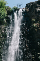 Fototapeta na wymiar waterfall in the park - נחל ג'ילבון
