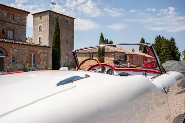 Foto auf Alu-Dibond Alfa Romeo Spider in der Toskana © Christoph Jirjahlke