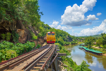 Tourist attractions The Death Railway during World War II in Kanchanaburi, Thailand