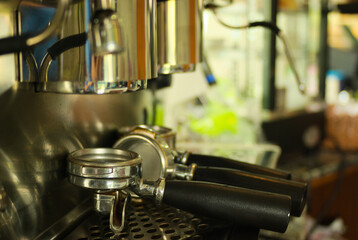 Coffee machines in cafes close to home.