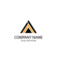 Letter A simple logo design vector illustration template