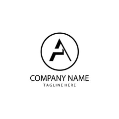 Letter A simple logo design vector illustration template