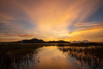 sunrise over the river