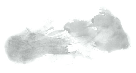 Abstract watercolor background hand-drawn on paper. Volumetric smoke elements. Neutral Gray color. For design, web, card, text, decoration, surfaces.