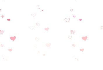 Light Pink, Yellow vector pattern with colorful hearts.
