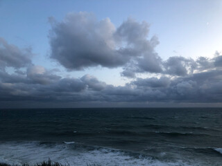 storm clouds over sea