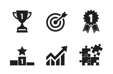Fototapeta na wymiar achievement and success icon set. award, first place, victory and winner symbols. web design and infographic elements